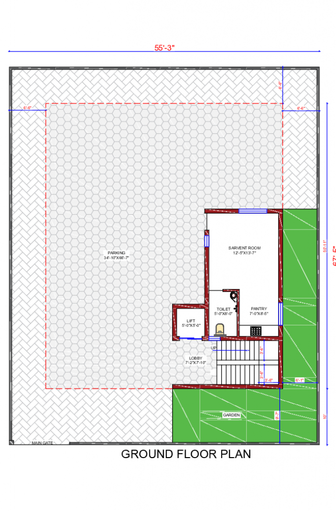 multistory 3d front elevation