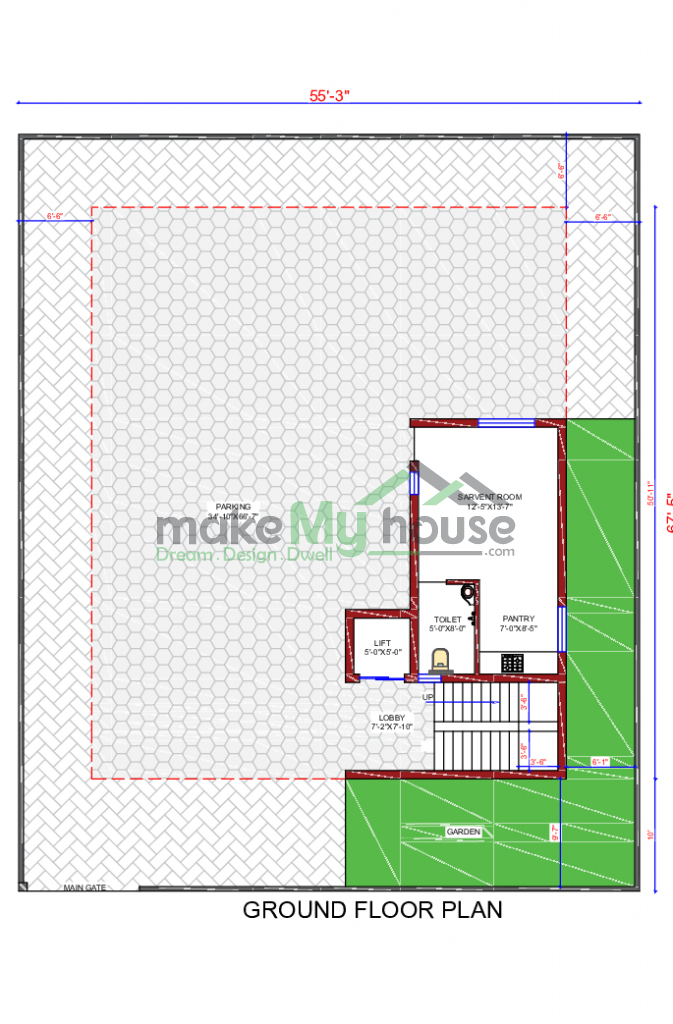 multistory 3d front elevation