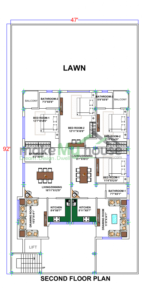 modern house plan elevation