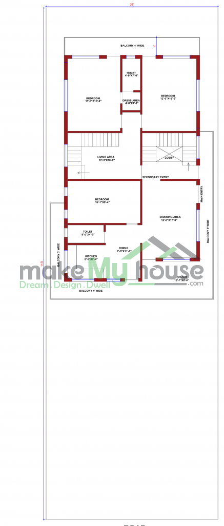 3 Storey 6 BHK House Design