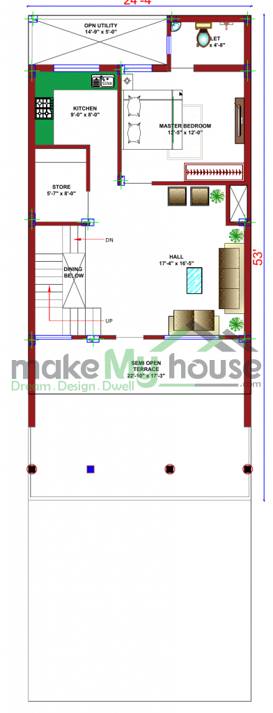 24x44 Floor Plan