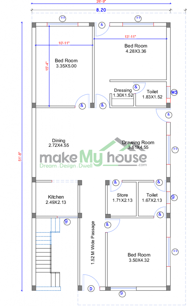 26x51 Floor Plan