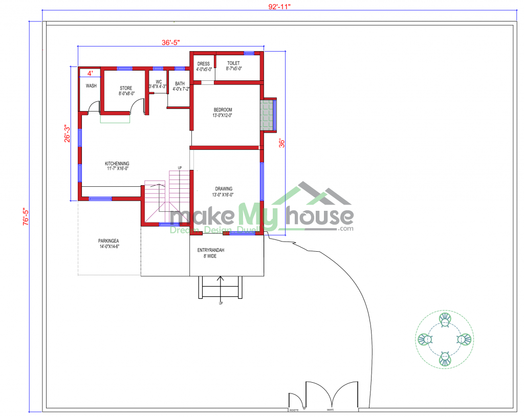 14744 Sqft House Design with 3 Bedrooms