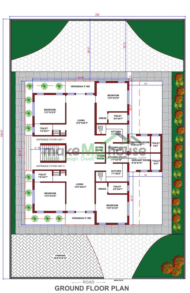 74X109 Floor Plan