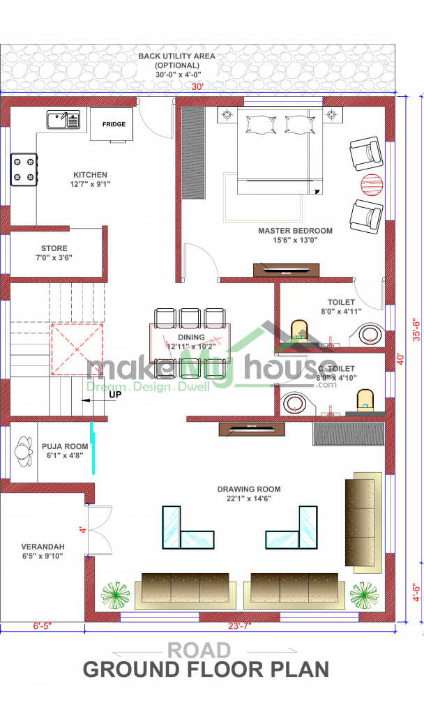 30x40 House Plan