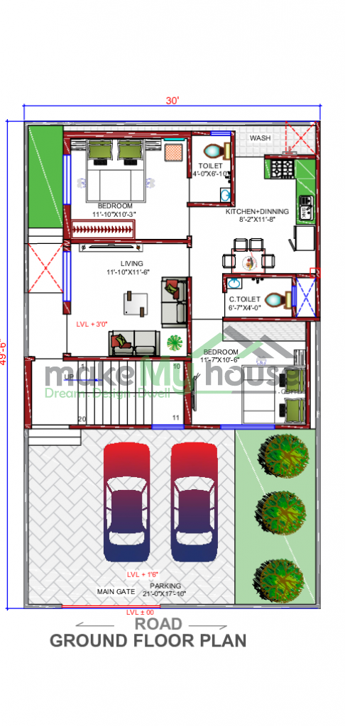 West facing house plan