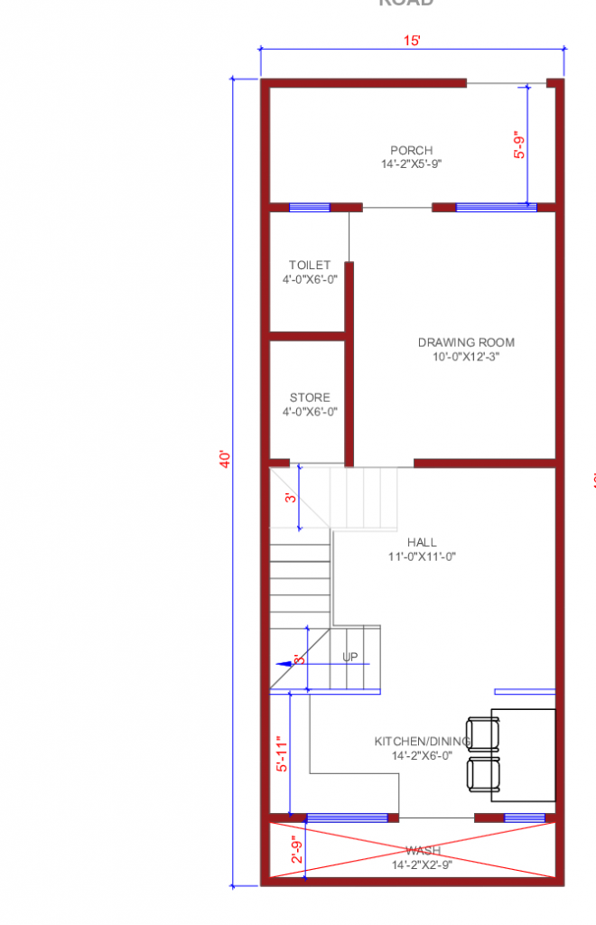 19x40 Floor Plan