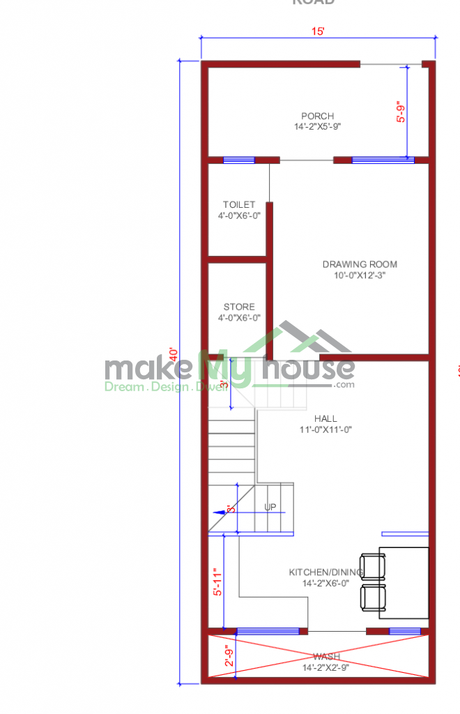 19x40 Floor Plan