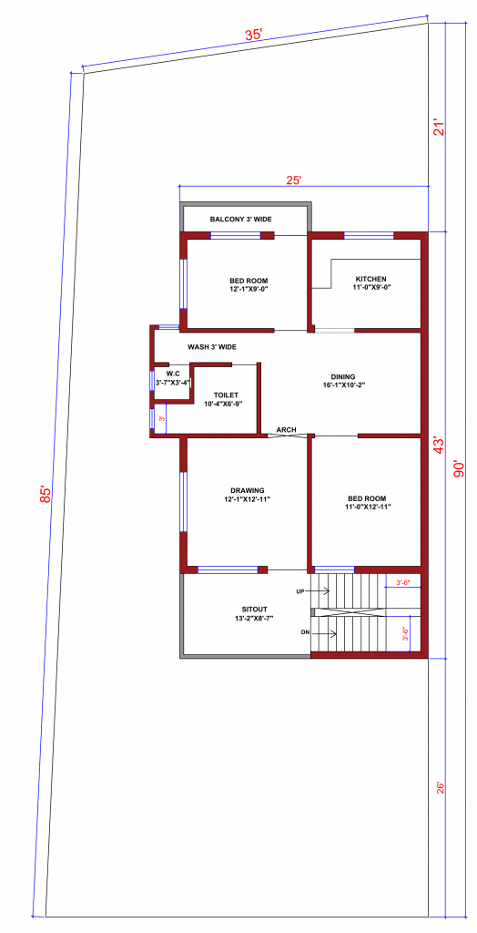 35x85 Floor Plan