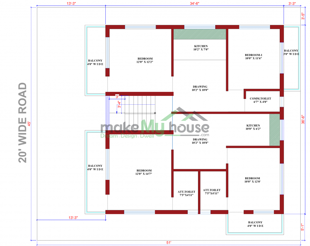 51x45 Floor Plan