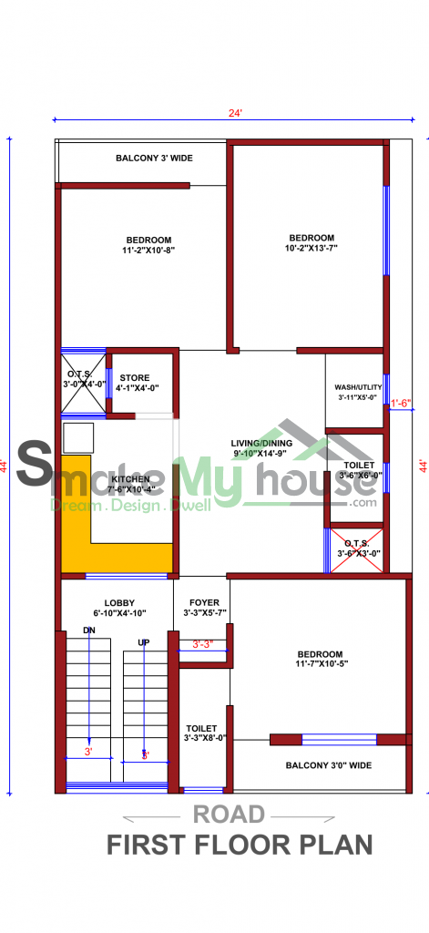 24x44 Floor Plan