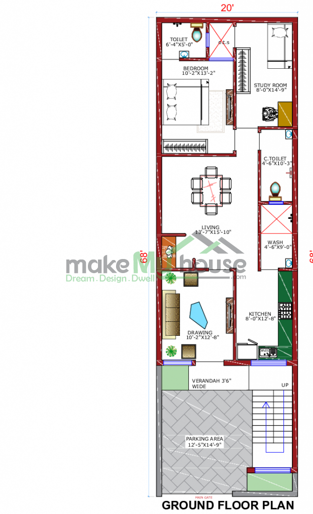 20x68 Floor Plan