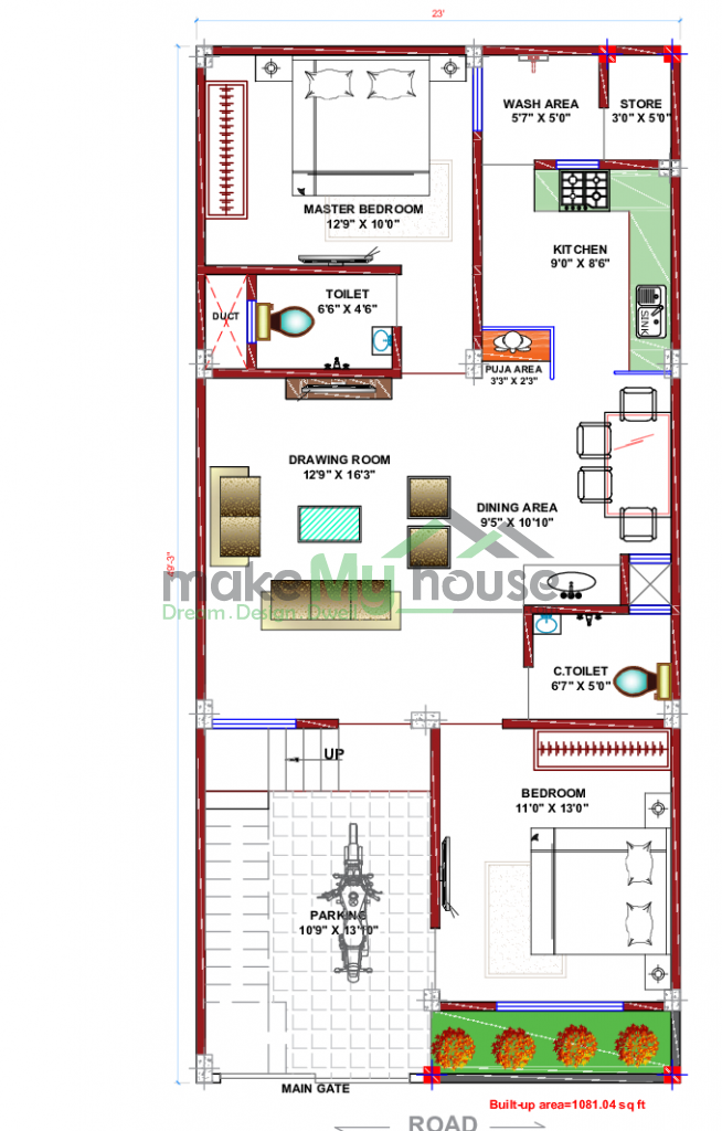 West facing house plan