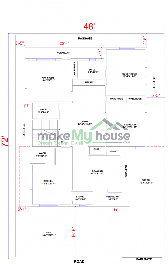 Duplex floor plan