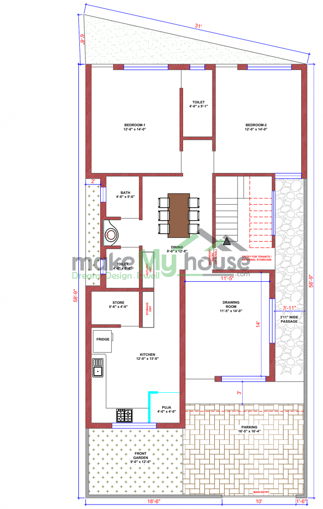 double storey house plan