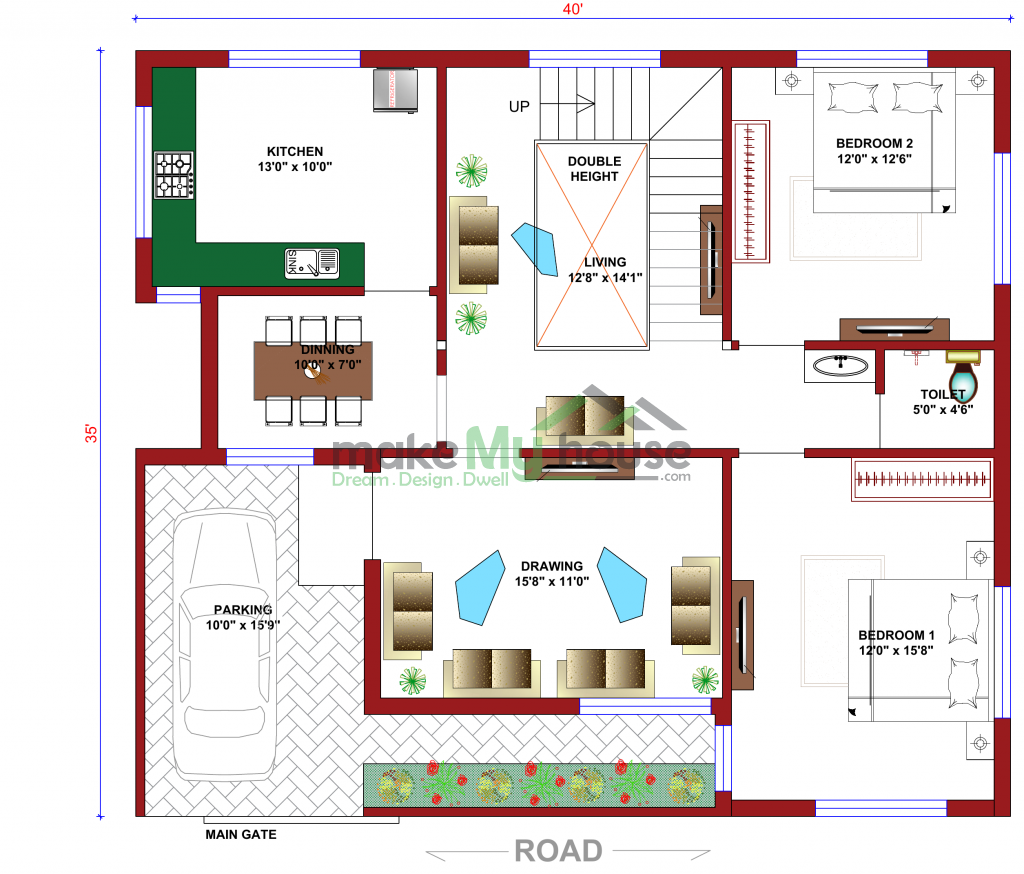 modern house plan elevation