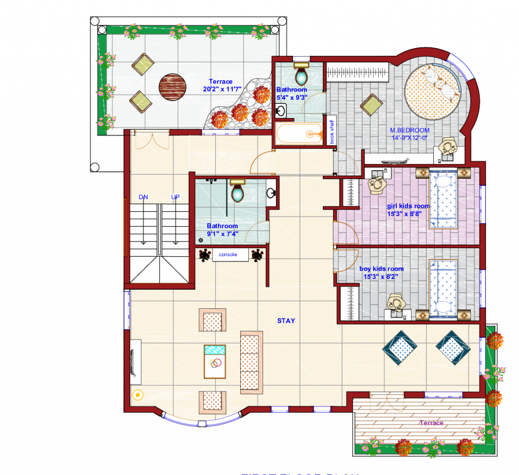 60x60 House Plan with 1 Bathrooms