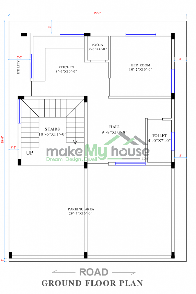 Triplex Elevation With Ground Parking