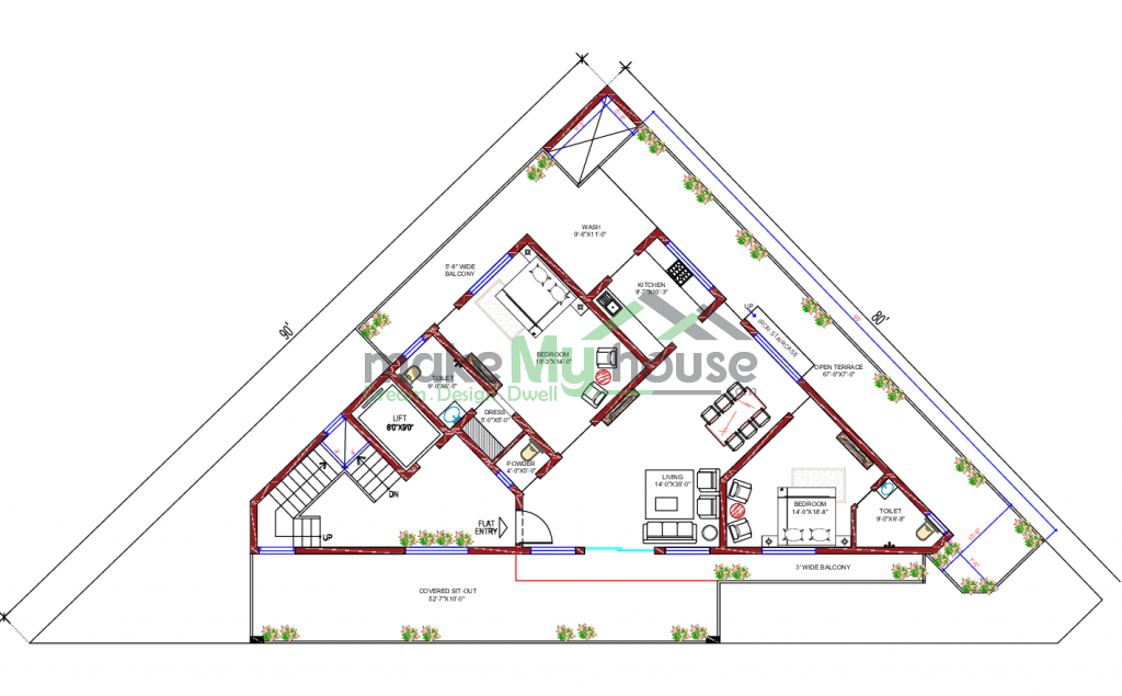 90x80 Floor Plan