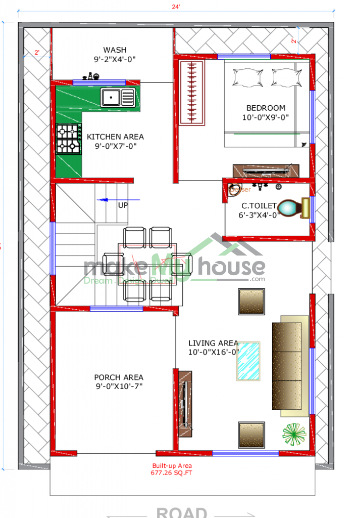 24x34 Floor Plan