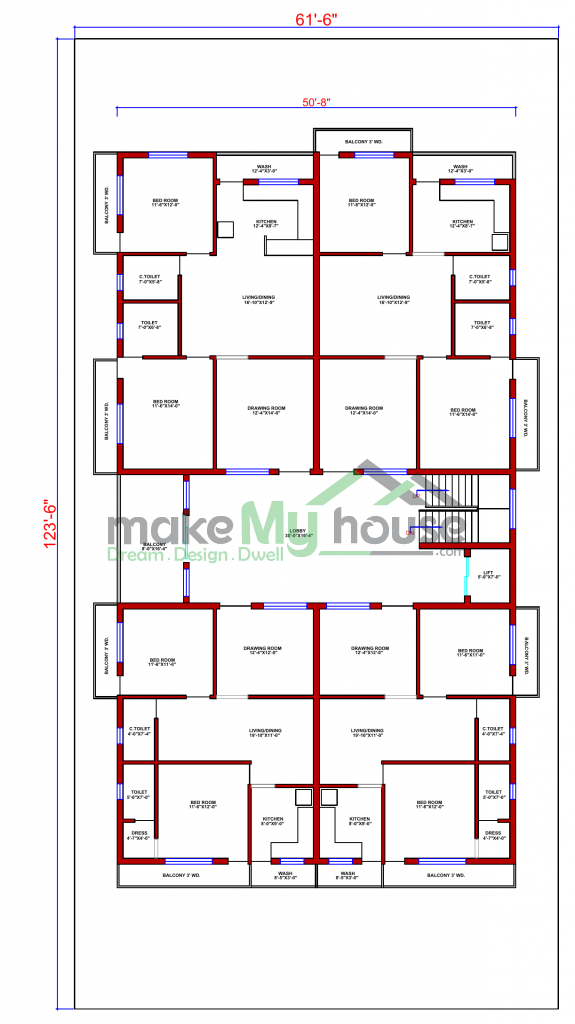 61X123 Floor Plan