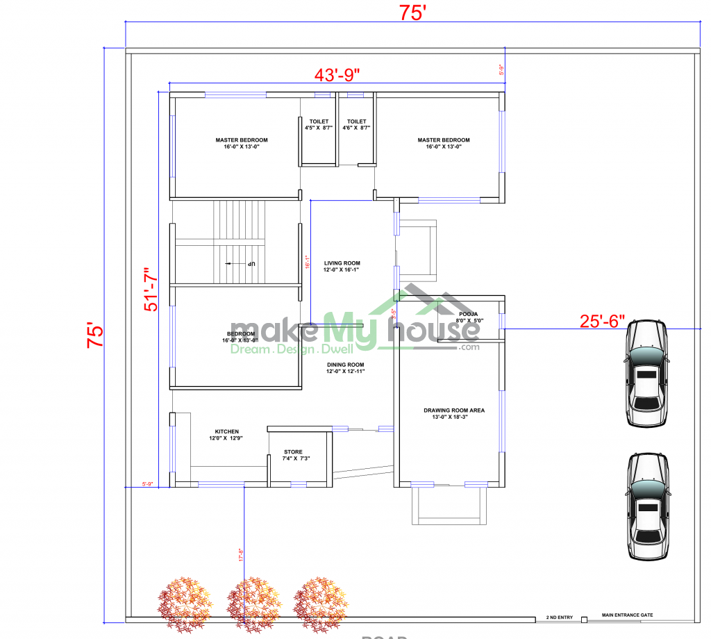 75x75 Floor Plan