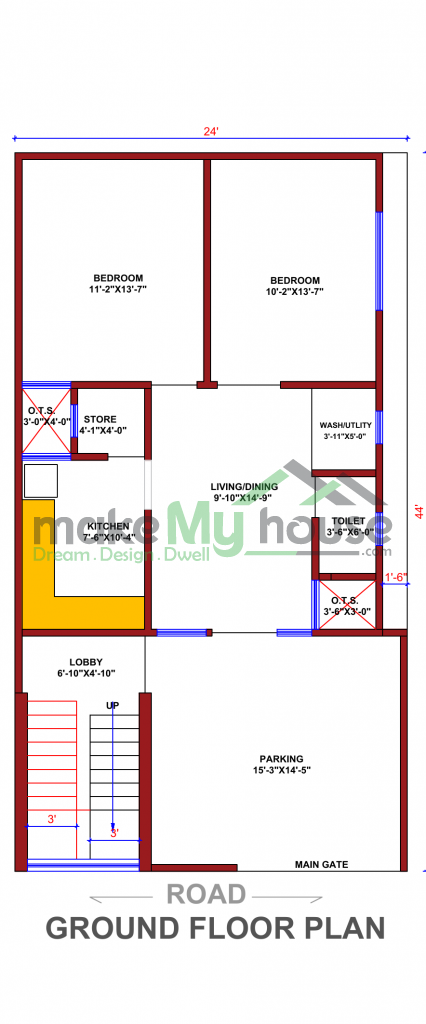 24x44 Floor Plan