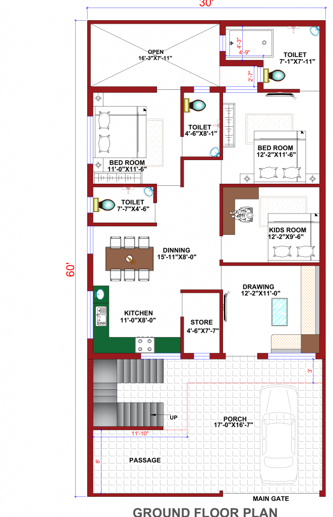 plan of indian house