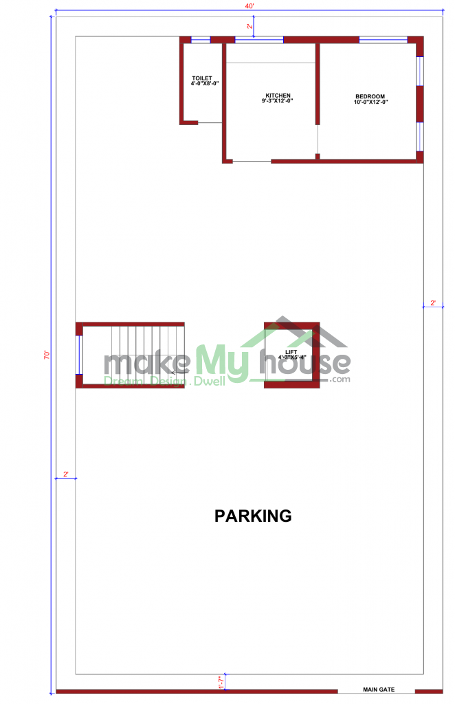 40X70 Floor Plan