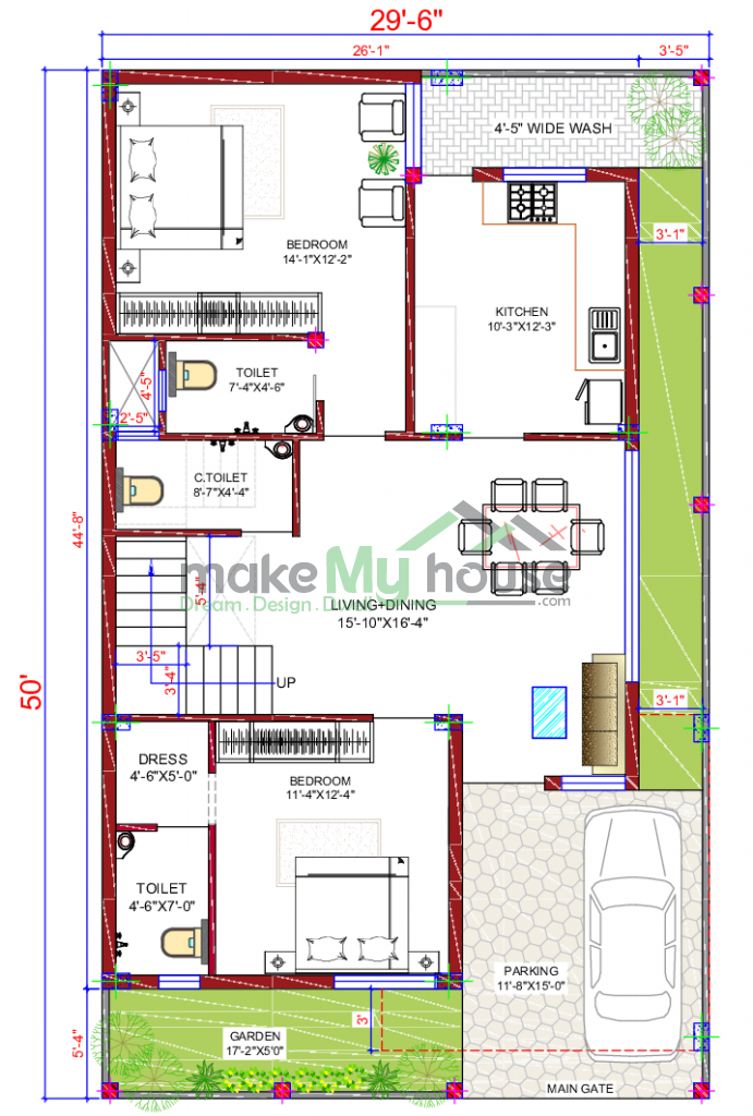 duplex residential house plan