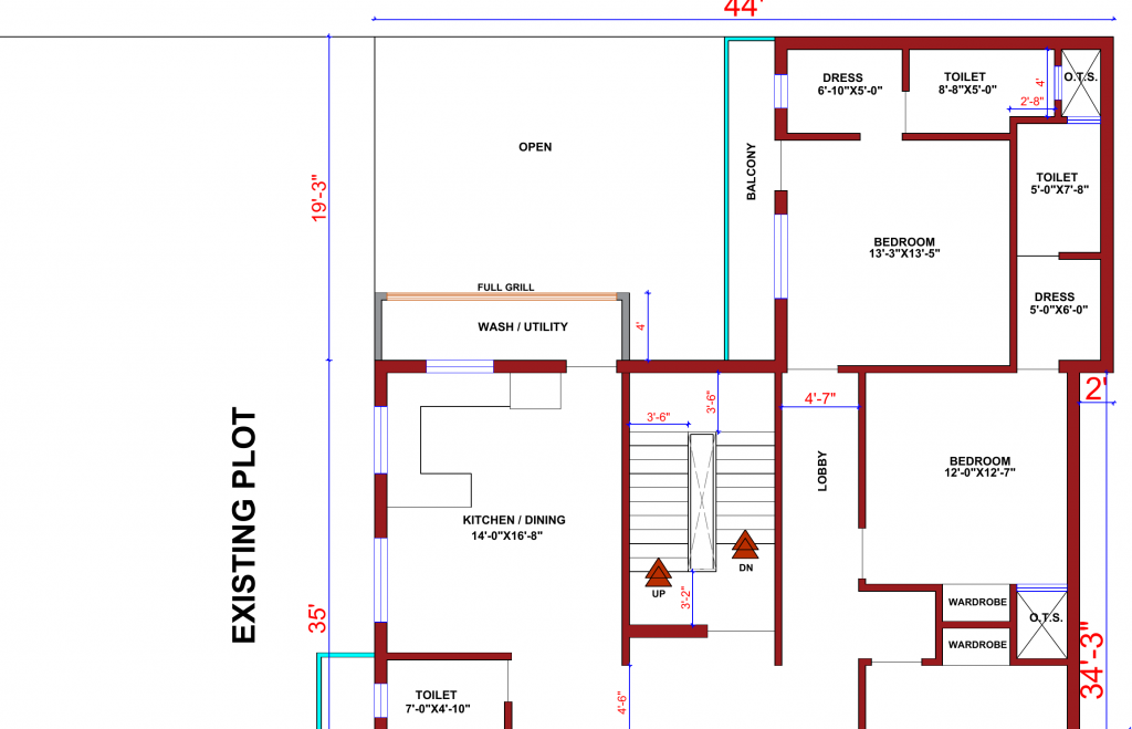 44x34 Floor Plan