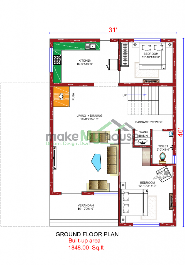 31x46 Floor Plan