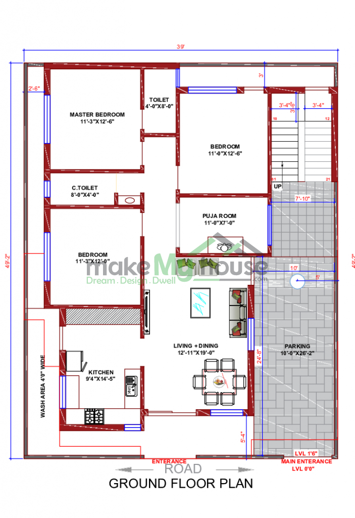 east facing floor plan 