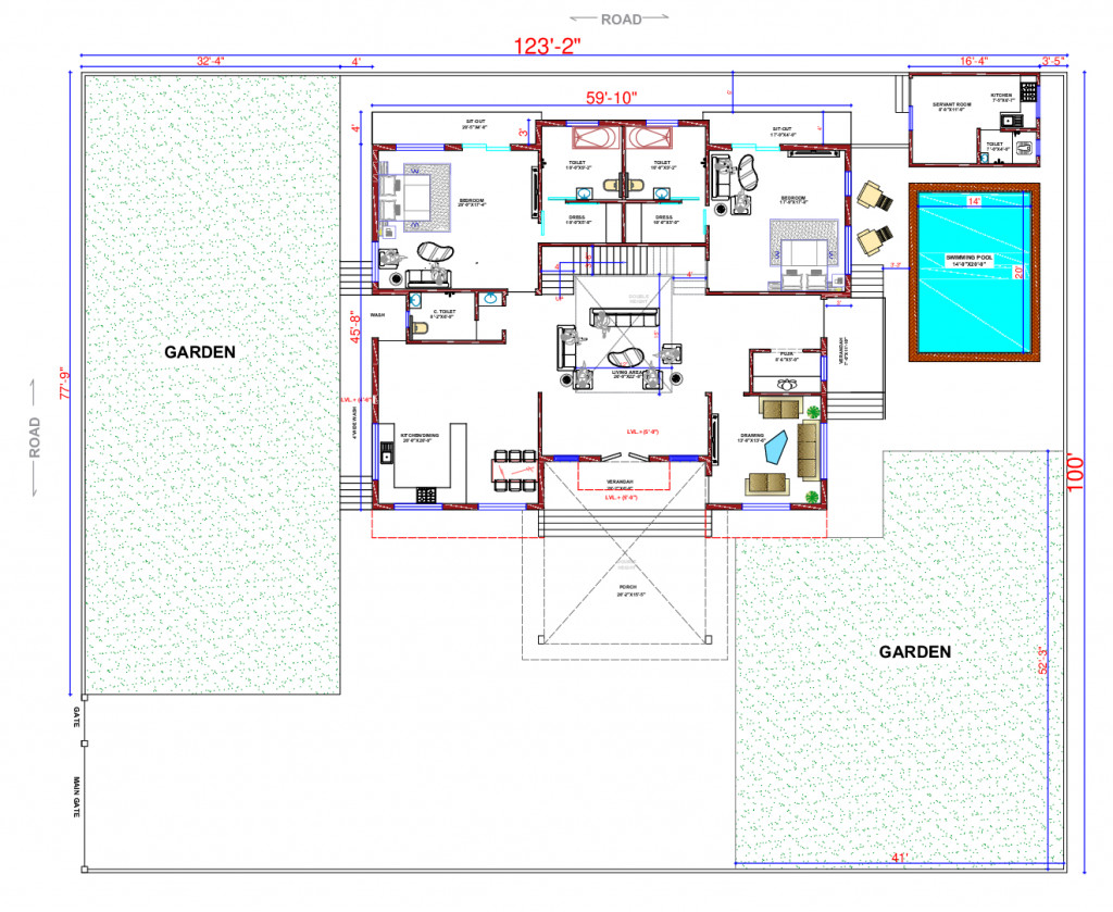 123x100 Floor Plan