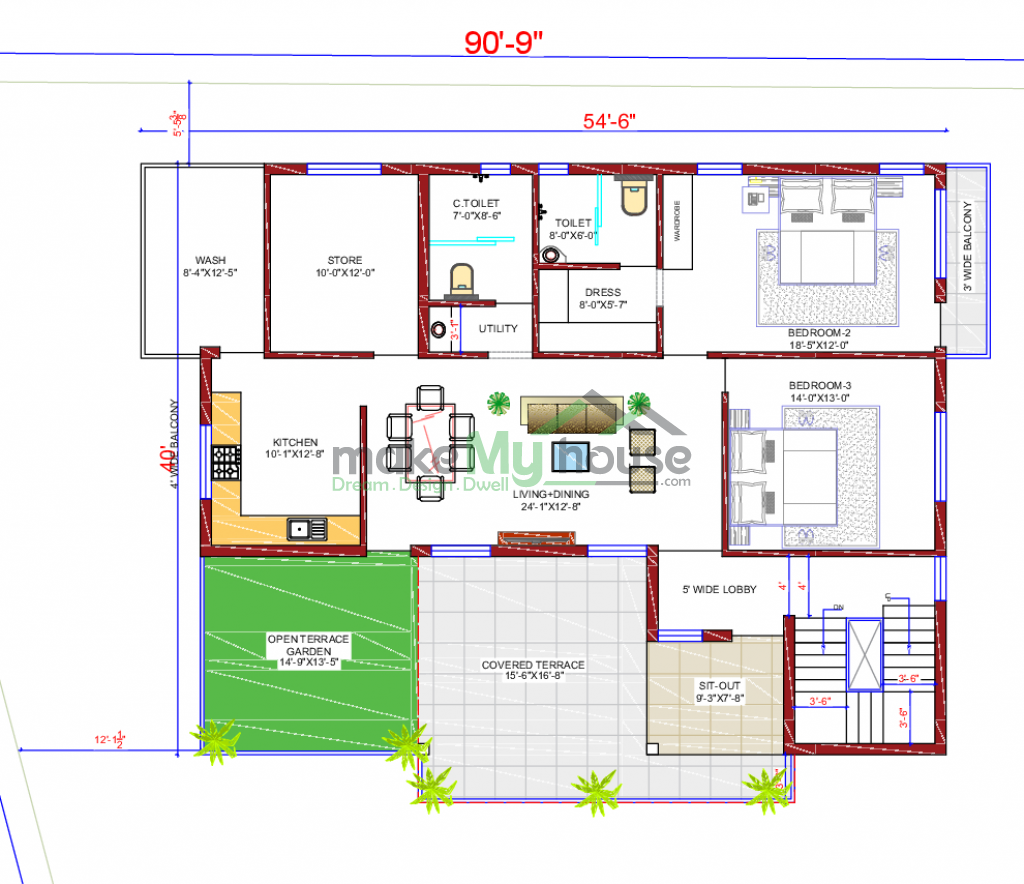 90x58 Floor Plan