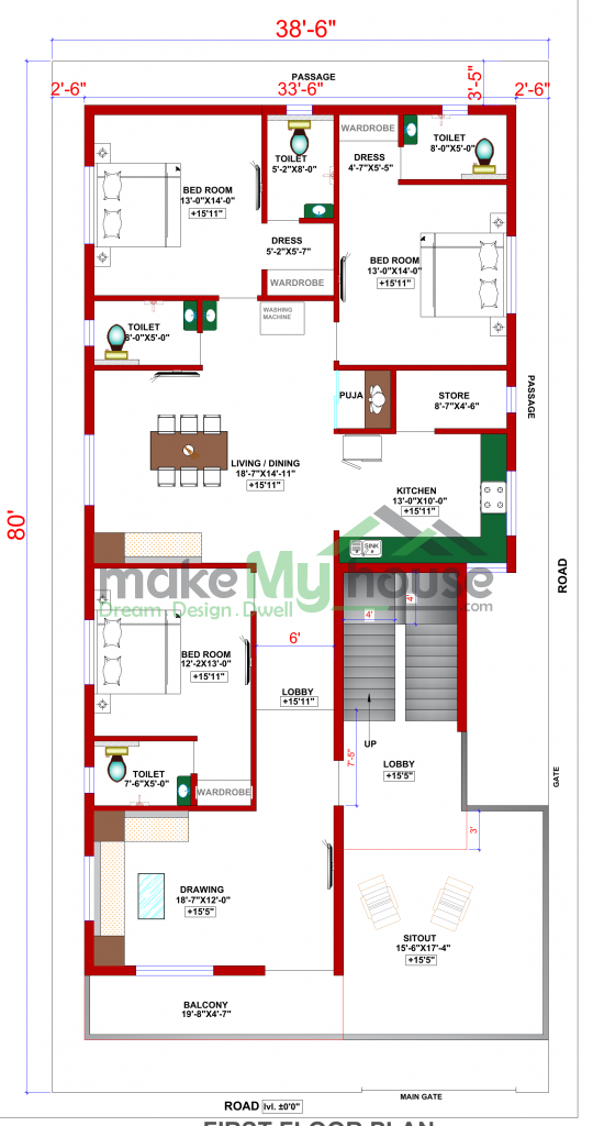 G+1 house design