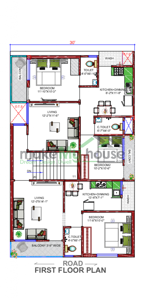 residential cum commercial apartment floorplan