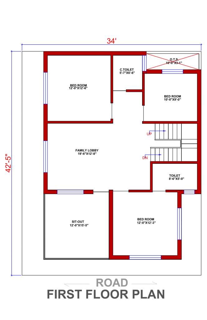 34x42 House Plan