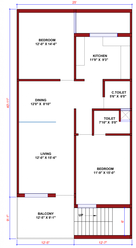 25x50 Floor Plan 