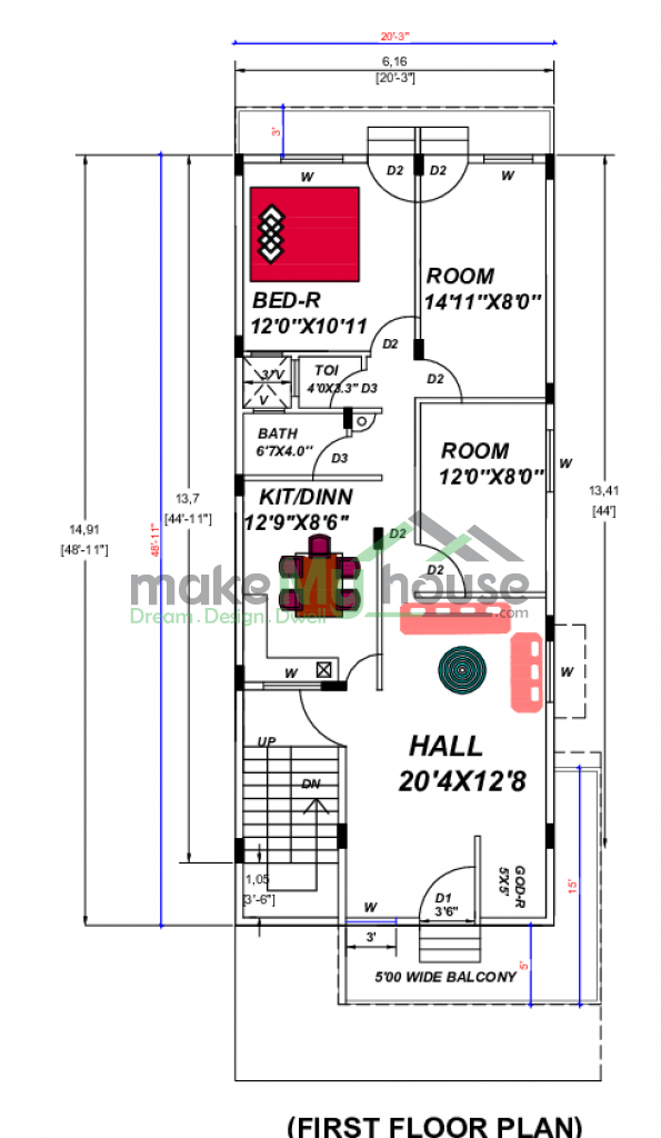 20x48 House Plan