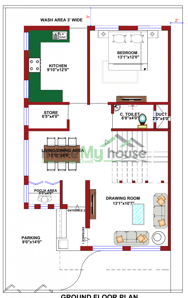 G+1 house design