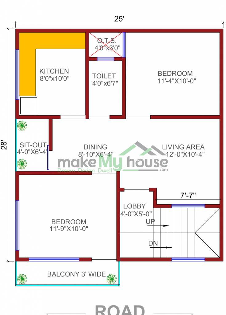 25X28 Floor Plan