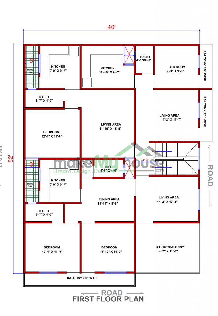 40X52 Floor Plan