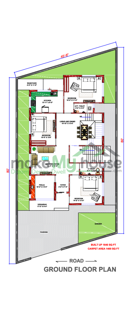 45x80 House Plan