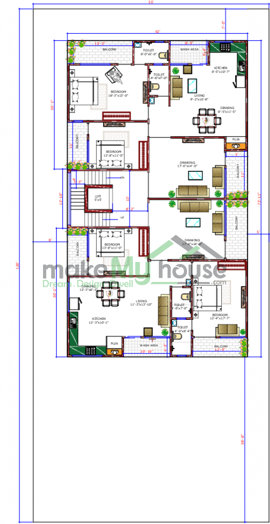 55x120 Floor Plan