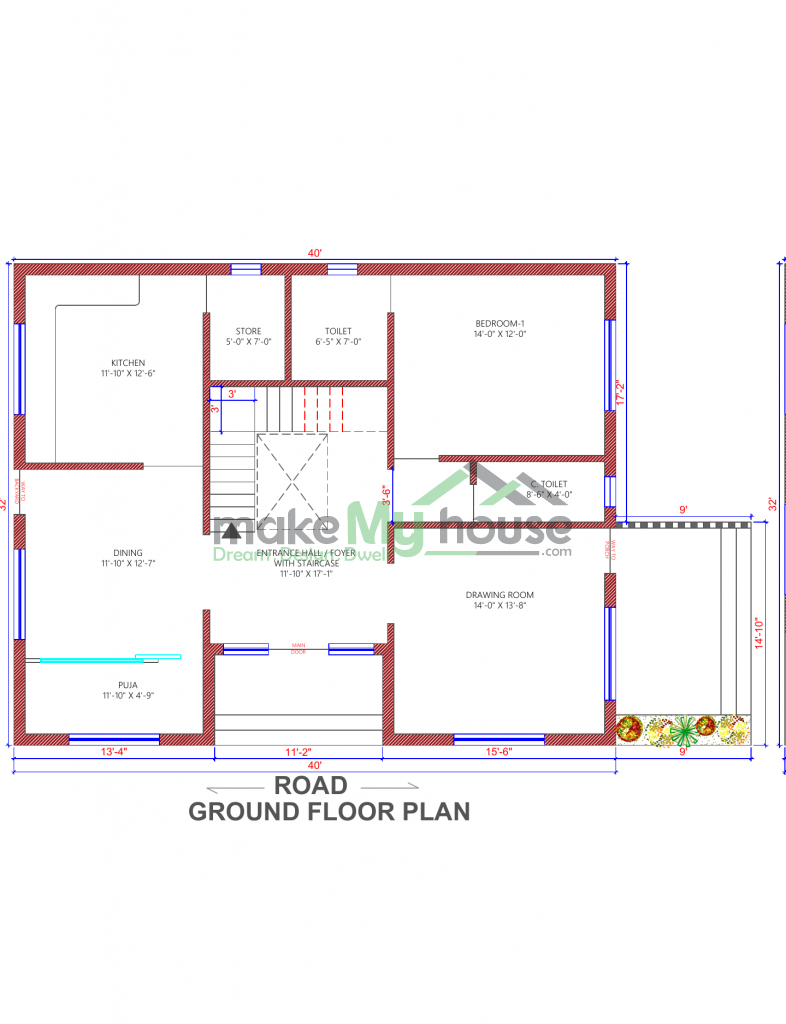 2 floor house plan