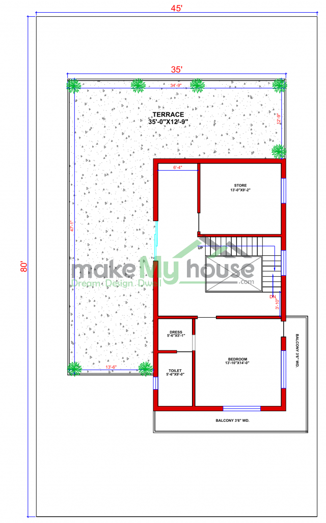 45x80 Floor Plan