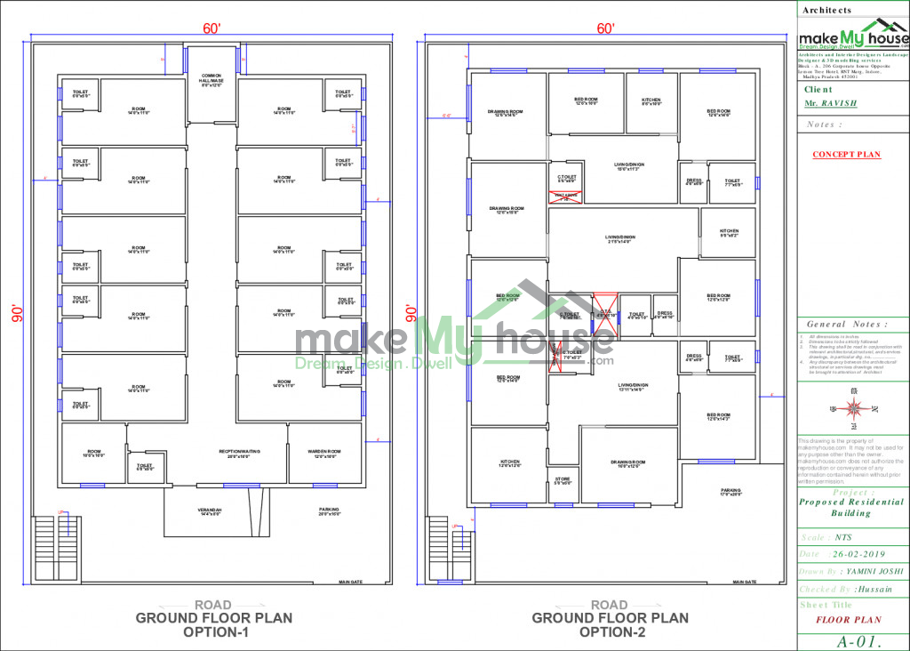 Buy 60x90 House Plan | 60 by 90 Front Elevation Design | 5400Sqrft Home ...