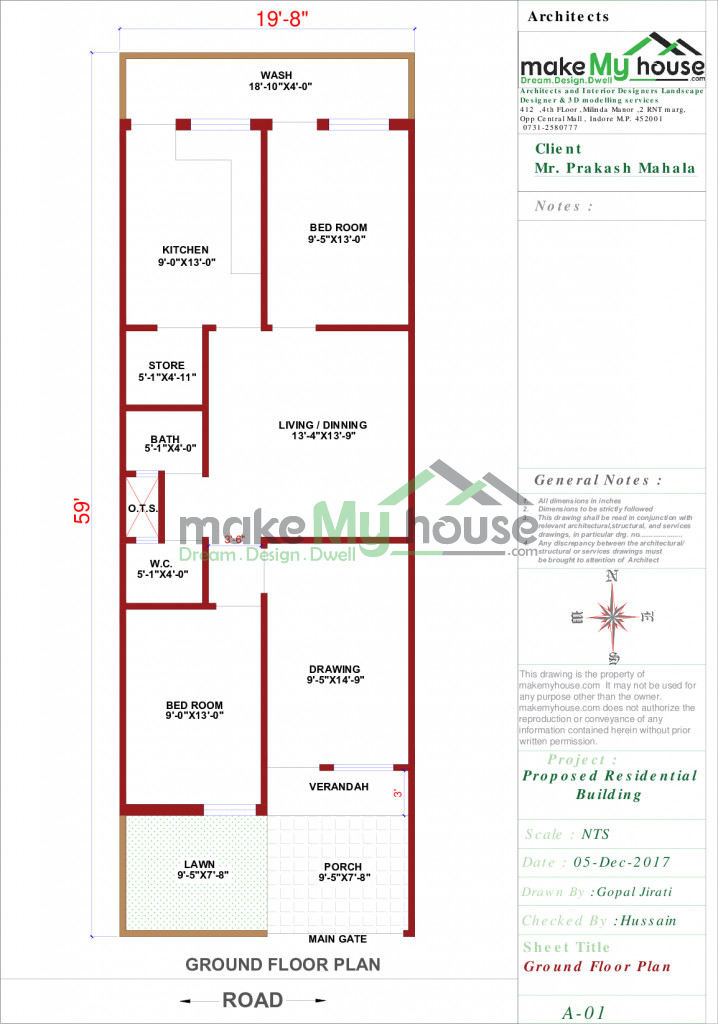 Buy 60x60 House Plan | 60 by 60 Front Elevation Design | 3600Sqrft Home ...