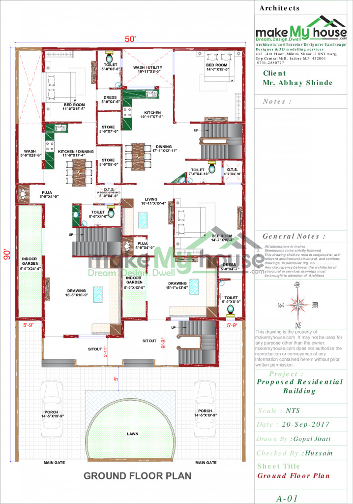 Buy 60x90 House Plan | 60 by 90 Front Elevation Design | 5400Sqrft Home ...